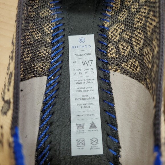 Rothy's 7/37.5 The Spot Loafer Leopard Animal Print Slip On Shoes Flats Women's - Picture 14 of 15